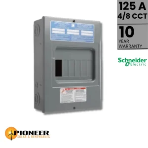 Schneider Homeline 125A (4/8 CCT) Load Centre - Pioneer Solar and Renewables Inc. offers reliable Schneider Homeline load centres for efficient power distribution.