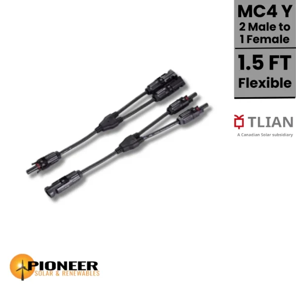 10050-MC4-Flexible-Branch-Y-Connector-–-2-male-to-1-female MC4 Flexible Branch Y Connector - 2 male to 1 female | Pioneer Solar and Renewables Inc.