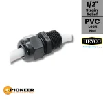 1/2" Strain Relief Connector c/w Lock Nut - Pioneer Solar and Renewables Inc. offers reliable 1/2" strain relief connectors for secure electrical connections.