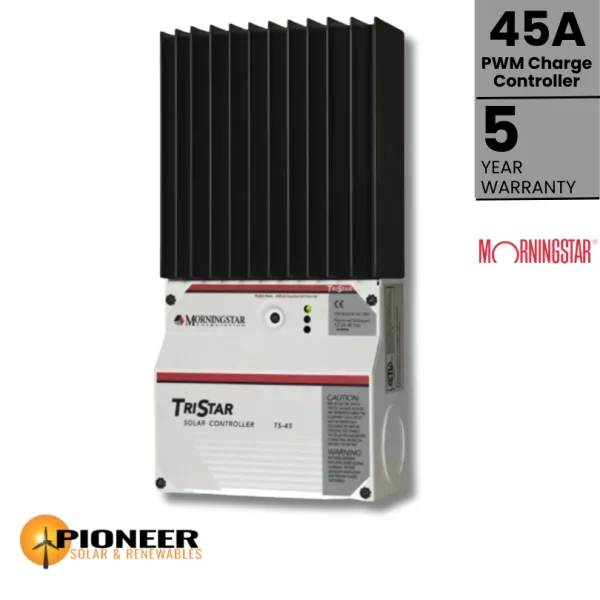 5003-Morningstar-45A-PWM-Charge-Controller Morningstar 45A PWM Charge Controller - Pioneer Solar and Renewables Inc. ensures reliable solar energy control for sustainable power solutions.