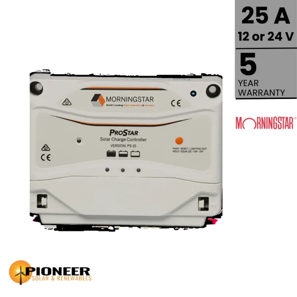 Morningstar 25A ProStar MPPT Charge Controller | Pioneer Solar and Renewables Inc. Morningstar 25A ProStar MPPT Charge Controller